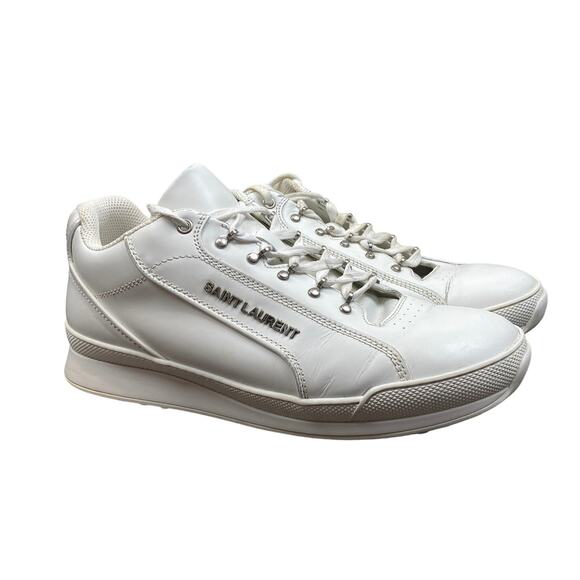 Saint Laurent Jump Trainer Leather Sneakers Shoes Men's 44.5 US 11.5 - Picture 1 of 12